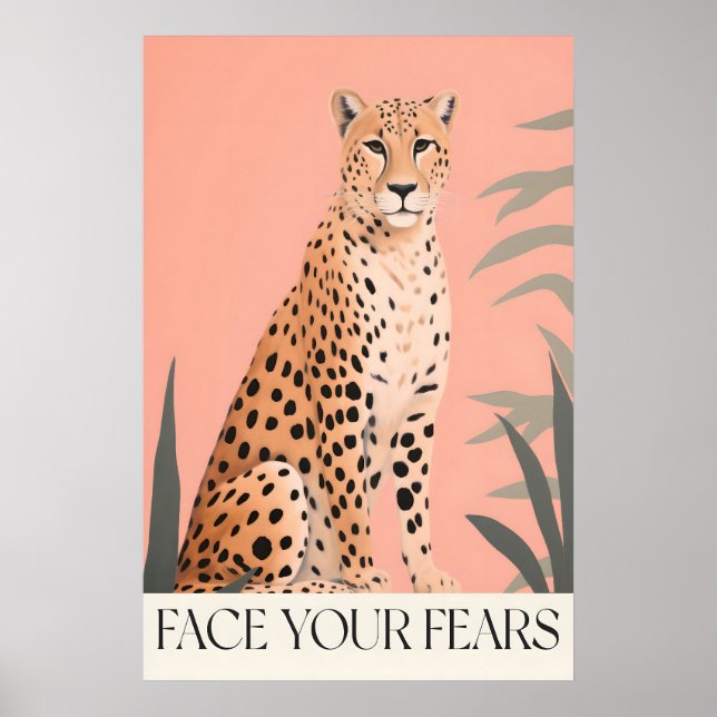 Gepard Väggkonsttryck Positiv Affirmation, Persika Poster (Framsidan)