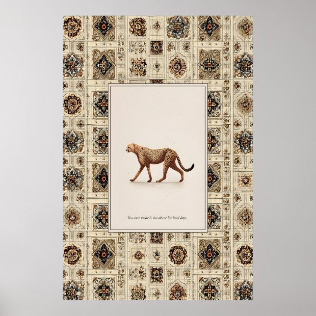 Gepardaffisch Neutral Djurliv Väggkonst (Framsidan)