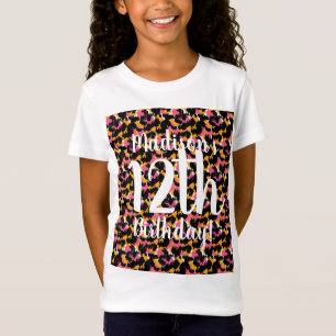 Geparddjurtryck Födelsedags T-Shirts för Flickor