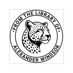 Gepardhuvud #1 Biblioteksboknamn Självfärgande Stämpel
