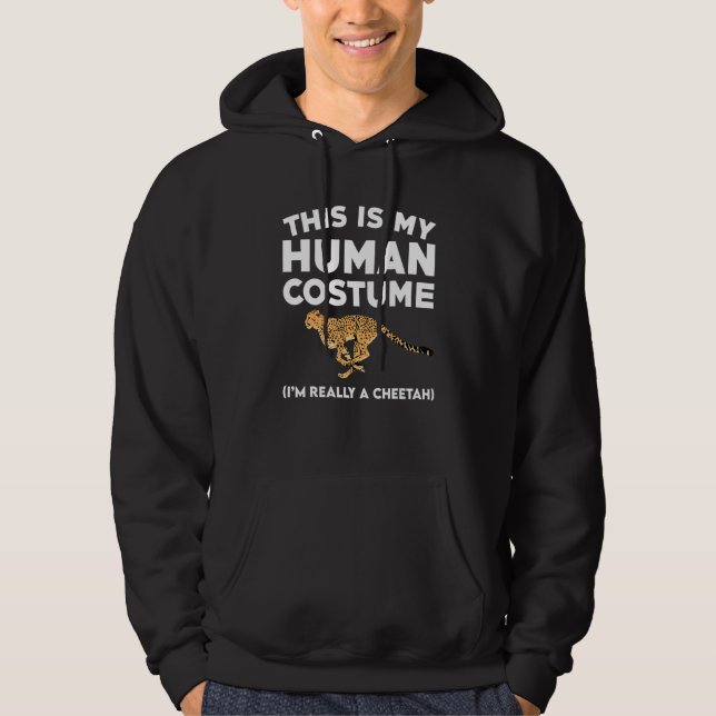 Gepardkostym som säger kärlek stor katt hoodie (Framsida)