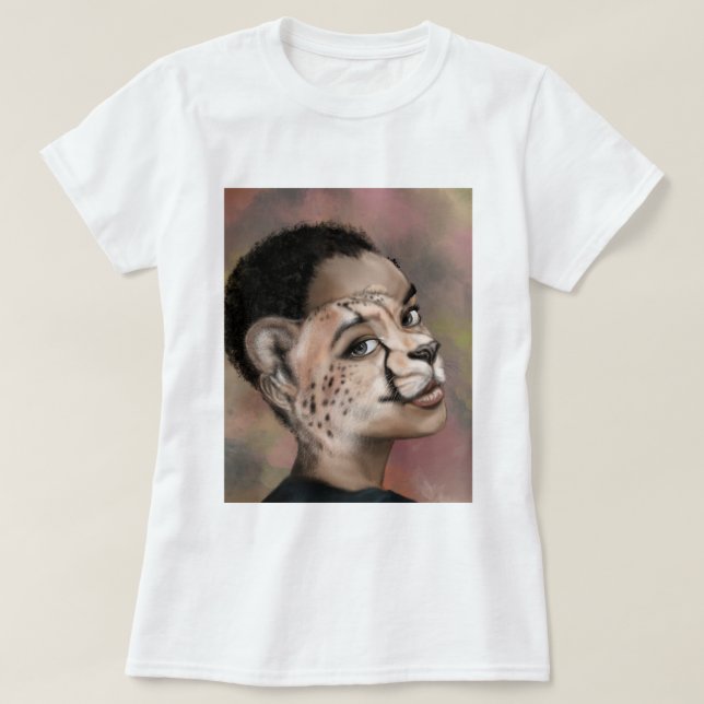 Gepardkvinna T-Shirt (Design framsida)