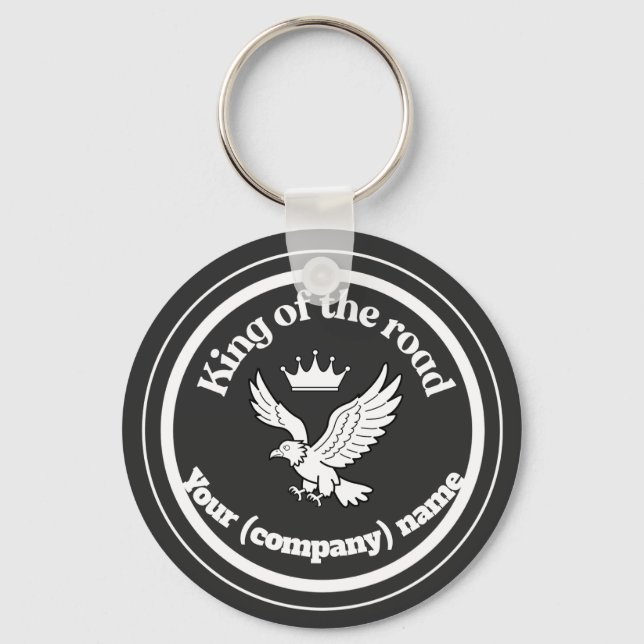 Gepersonaliseerde King of the Road Chauffeur Badge Nyckelring (Framsida)