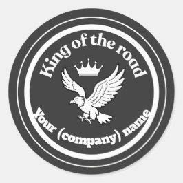 Gepersonaliseerde King of the Road Chauffeur Badge Runt Klistermärke