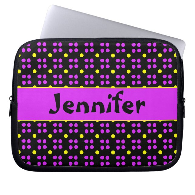 Gepersonaliseerde Stippen patroon Laptop Fodral (Framsidan)