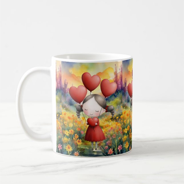 GER ALLA KÄRLEK I HENNES HJÄRTA KAFFEMUGG (Vänster)