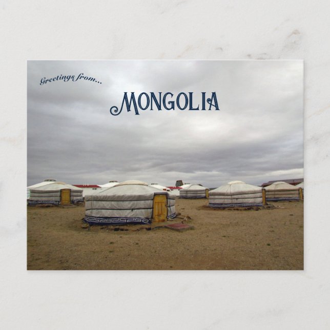 Ger Camp Dornogovi-provinsen Mongoliet Vykort (Framsida)