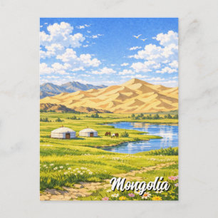 Ger Camp Mongoliet Jurta Resa Vykort