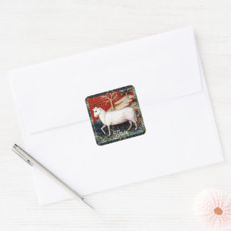 Ger Födelsedagsfesten Ram Zodiac-tecken Fyrkantigt Klistermärke