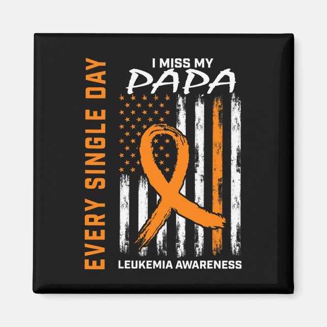 Ger förlust av Pappa Orange Leukemi Awareness Flag Magnet (Framsidan)