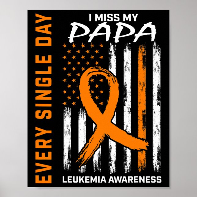 Ger förlust av Pappa Orange Leukemi Awareness Flag Poster (Framsidan)