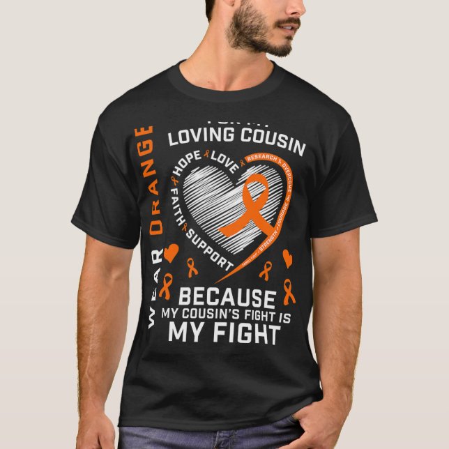 Ger Orange Fighter Cousin Många Sclerosis Awa T Shirt (Framsida)