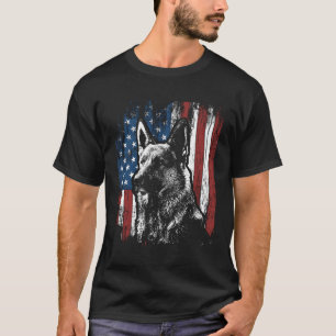 Ger Shepherd 4:e juli American Flagga T Shirt
