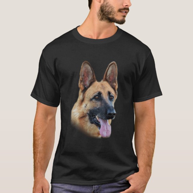 Ger Shepherd Ansikte T Shirt (Framsida)