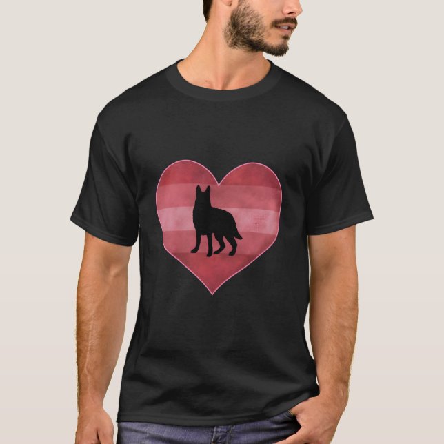 Ger Shepherd Dag Han Älskar T Shirt (Framsida)