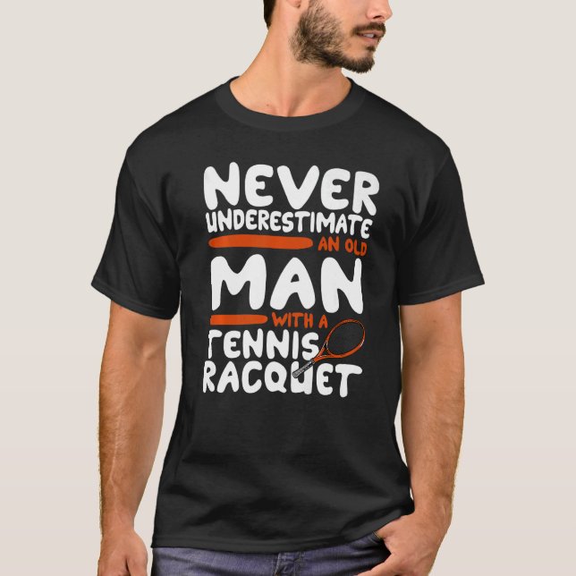 Ger tennis Shirt Old Man med Racquet Tees Manar D T (Framsida)