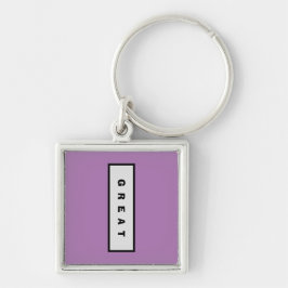 Ger under 75$ Attractive Authority® UNDERBAR Fyrkantig Silverfärgad Nyckelring