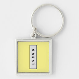 Ger under 75$ Attractive Authority® UNDERBAR Fyrkantig Silverfärgad Nyckelring