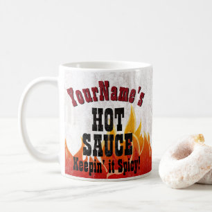 Ger Vintage Flames Personlig Hett Sauce Kaffemugg