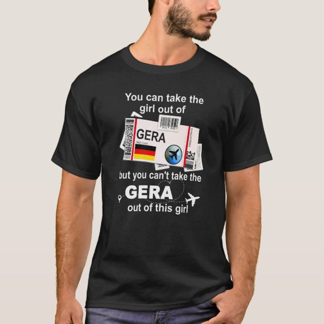 Gera Boarding Pass Gera Girl Gera T Shirt (Framsida)