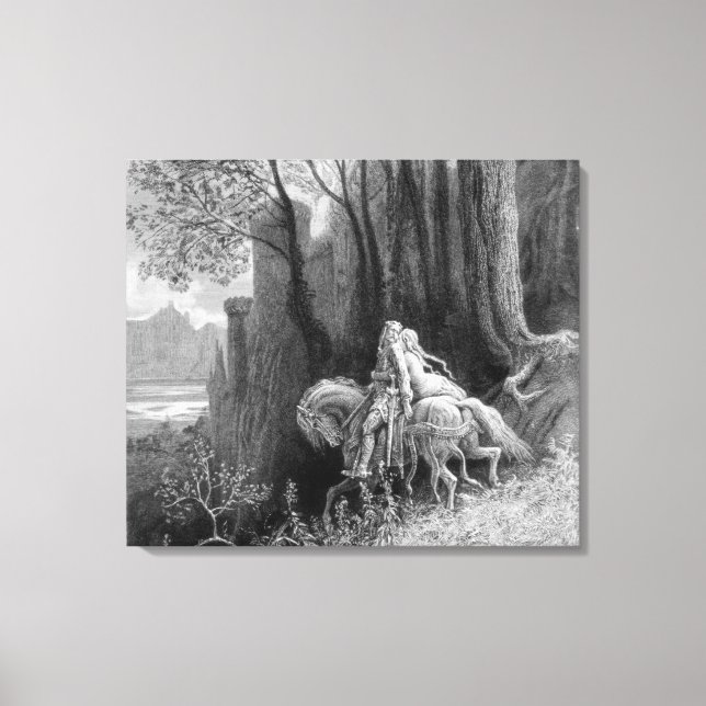 Geraint och Enid Ride Away Canvastryck (Framsida)