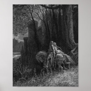 Geraint och Enid Ride Away Gustave Dore Poster