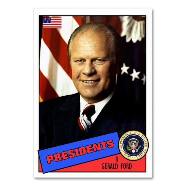 Gerald Ford Baseball Card Bordsnummer (Framsidan)