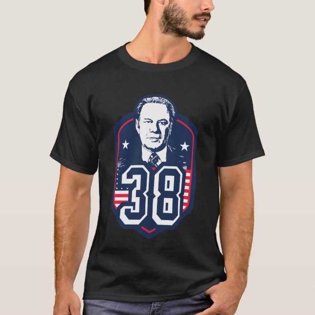 Gerald Ford trettioåttonde presidenten Stil Histor T Shirt (Framsida)