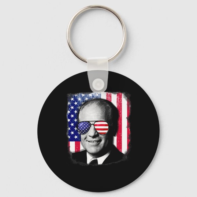 Gerald Ford Us Flagga 4 juli Nyckelring (Framsida)