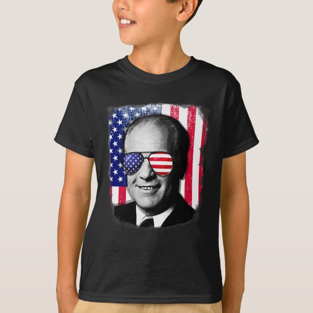 Gerald Ford Us Flagga 4 juli T Shirt (Framsida)
