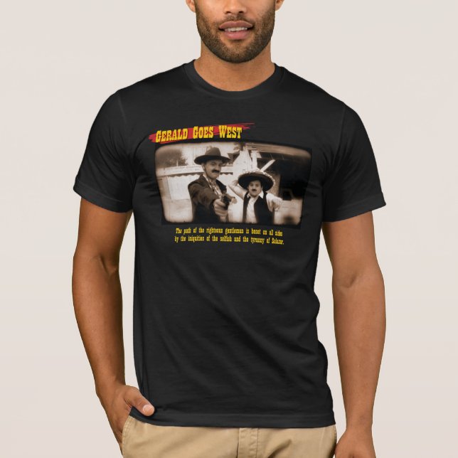 Gerald går väster - skräp- fiktion tee shirt (Framsida)