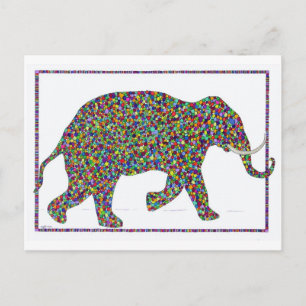 Gerald Glass Dot Running Elephant Post Card Vykort