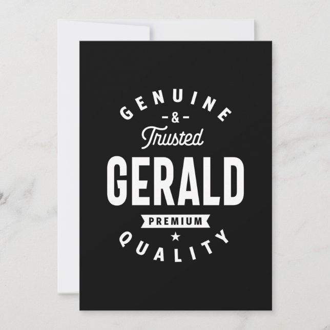 Gerald Personligt Namn Födelsedag Inbjudningar (Framsida)