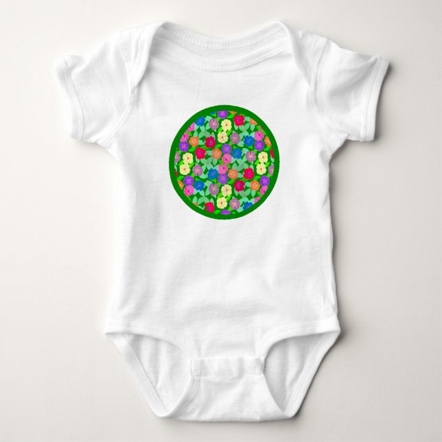Geranium Blommor Baby Kroppsoverall T Shirt (Framsida)