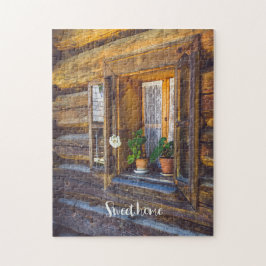 Geranium blommor på fönstret pussel