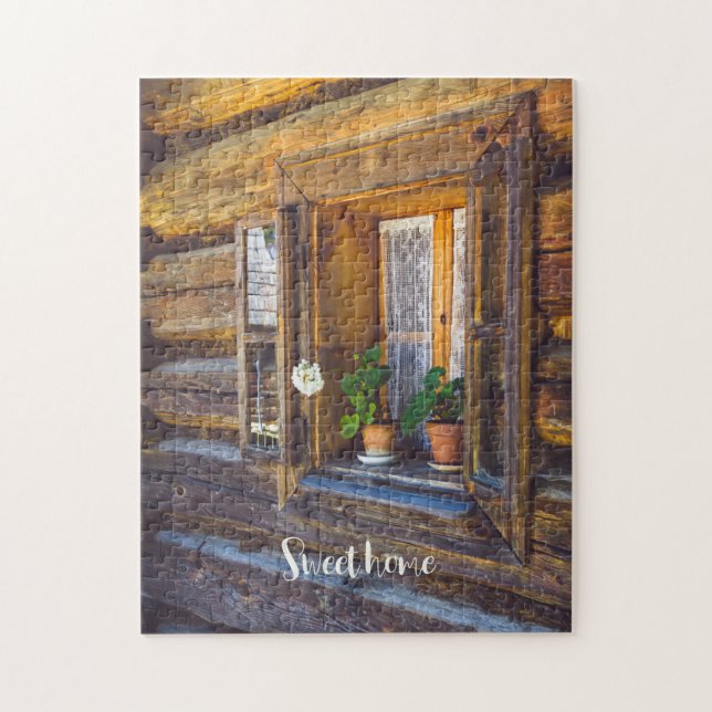 Geranium blommor på fönstret pussel (Vertikal)