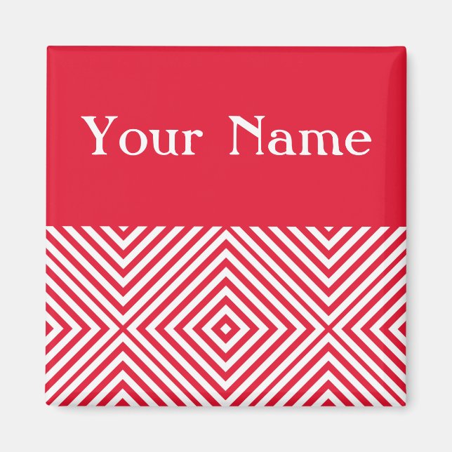 Geranium Diamond Chevron med namn Magnet (Framsidan)