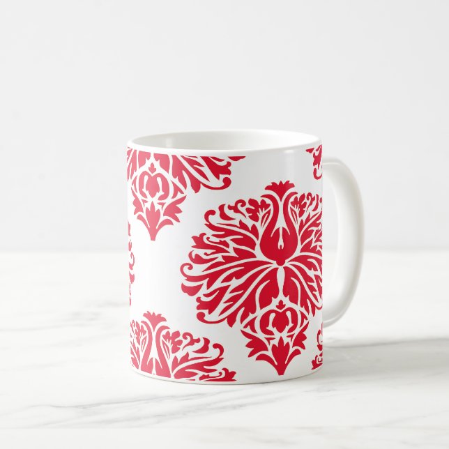 Geranium Elegant Damask Coffee Mugg (Framsida höger)