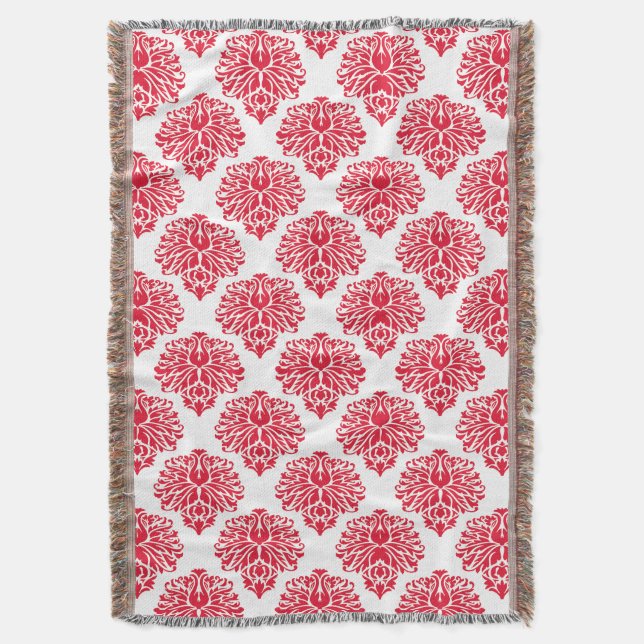 Geranium Elegant Damask Filt (Framsidan Vertikal)
