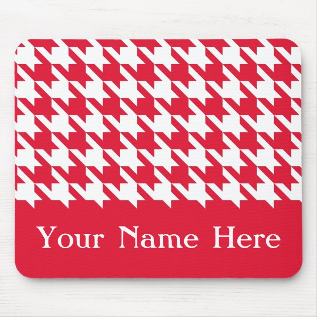 Geranium Elegant Houndstooth med eget namn Musmatta (Framsidan)