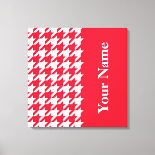 Geranium Elegant Houndstooth med namn Canvastryck