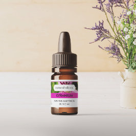 Geranium Essential Oils Fragrance Flaska-etikett Klistermärken