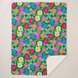 Geranium Flower Sherpa Blanket