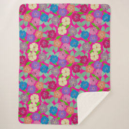 Geranium Flower Sherpa Blanket