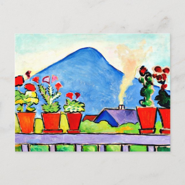 Geranium Före Blue Mountain, färglös målning Vykort (Framsida)