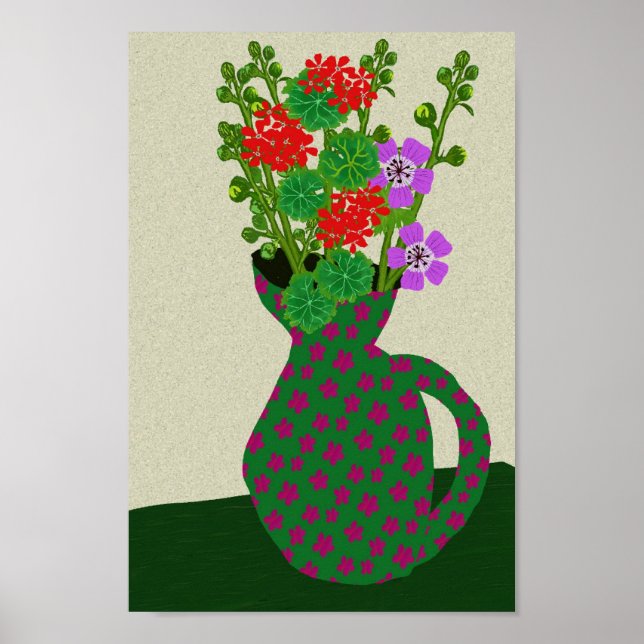 Geranium, Hollyhock,Geranium Wallichianum Poster (Framsidan)