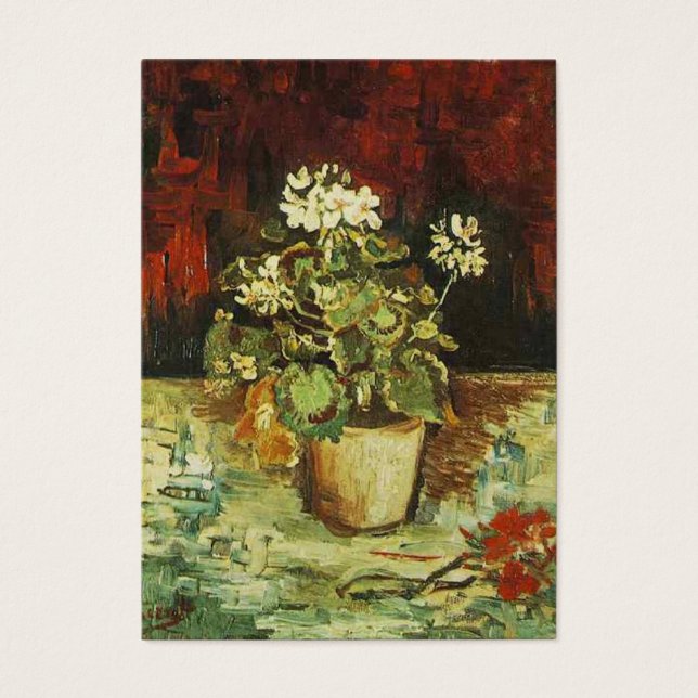 Geranium i en Flower pot, van Gogh Visitkort (Framsidan)