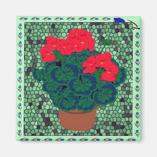 Geranium i Mosaics Magnet