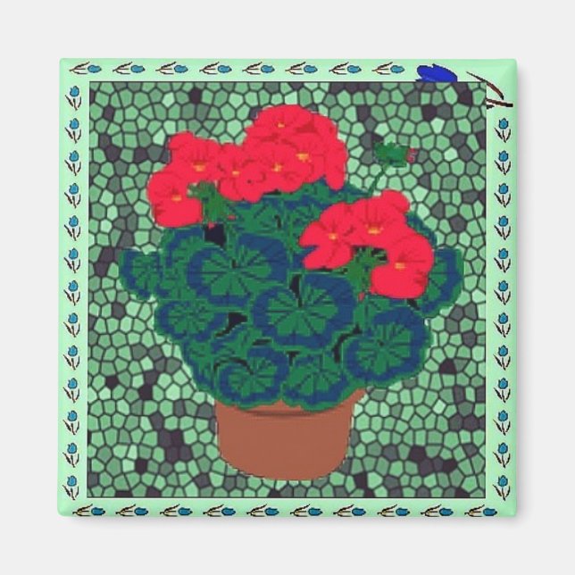 Geranium i Mosaics Magnet (Framsidan)