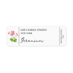 Geranium Ljus Etikett Returadress Etikett